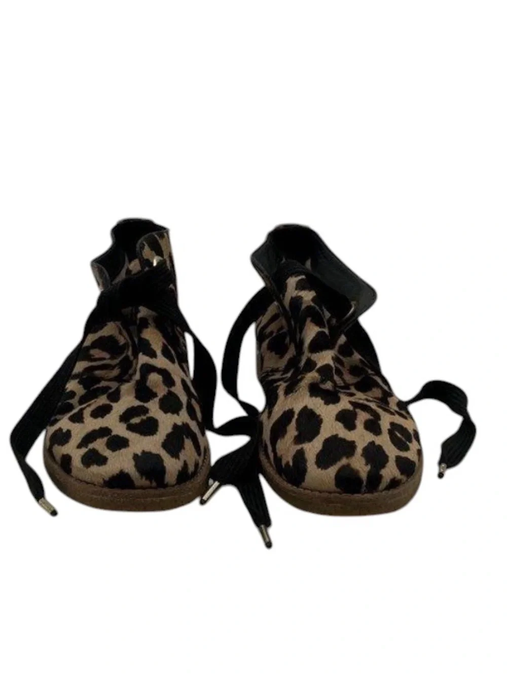 kate spade Leopard Print Lace-Up Ankle Boots - Tan & Black